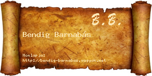 Bendig Barnabás névjegykártya