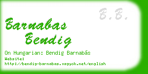 barnabas bendig business card